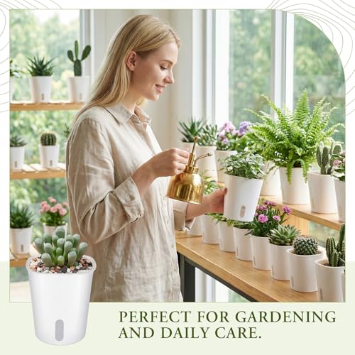 Ziliny 20 Pcs 3.74 Inch Self Watering Planters with Water Indicator - size: 3.74 Inch