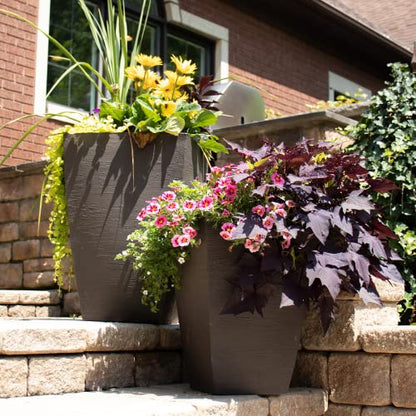 Tusco Products MSQT23ES Modern Square Garden Planter, 23-Inch, Espresso - color: Espresso, size: 23 Inch