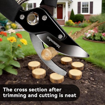 Garden Pruning Shears with Sharp SK5 Blade, Bypass Pruner with 5/8-Inch Cut Capacity, Plant Clippers for Roses, Shrubs & Small Branches - style: Classic
