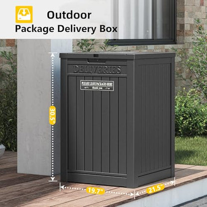 Package Delivery Box for Outside, Black - color: Black