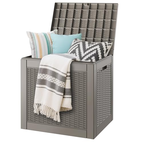 31 Gallon Outdoor Storage Box Waterproof Deck Box Patio Storage - color: Gray, style: 31Gallon-style1