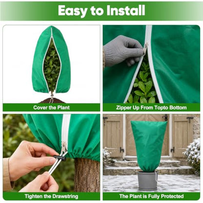 SPORTYOUTH 4 Pack Plant Covers Freeze Protection Frost Blankets 32"x47.2" - size: 31.5“x47.2"-4P