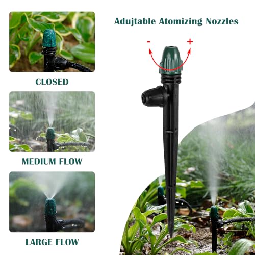 25PC Anti-Drop Drip Irrigation Spray on 6.3" Stake - style: 25pc-Adjustable Emitter