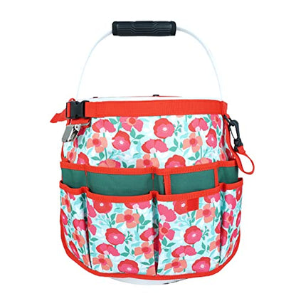 MELOTOUGH Bucket Caddy Organizer Bucket Tool Organizer for Garden Tools Fit 3.5 to 5 Gallon Bucket (Flower) - color: Flower