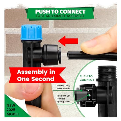 Bonviee 20-Pack 1/4-Inch Quick-Connect Adjustable Drip Emitters, Stream - size: 20 Pack - Stream Push-To-Connect Emitter