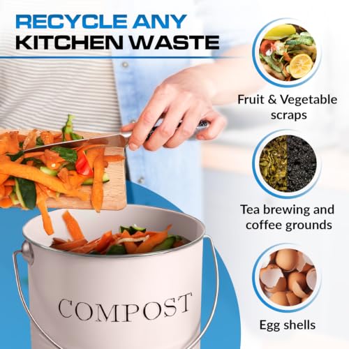 Plexon Countertop Compost Bin Kitchen, Kitchen Compost Bin 1.3 Gallon