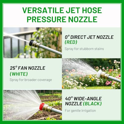 2026 Upgraded Jet Nozzle Power Washer for Garden Hose (Black) - color: Black