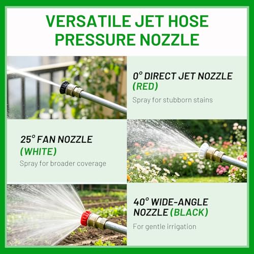 2026 Upgraded Jet Nozzle Power Washer for Garden Hose (Gray) - color: Gray