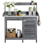 Yaheetech Potting Bench Outdoor Potting Table with Storage,Gray - color: Gray