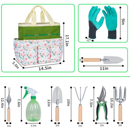Garden Tool Set with Bag and Gloves