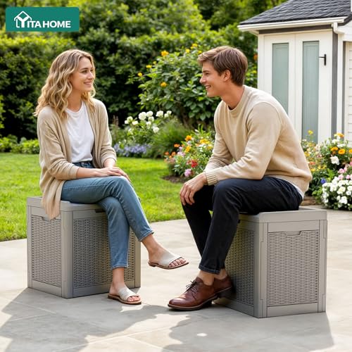 YITAHOME 32 Gallon Deck Box - color: Brown, size: 32 Gallon