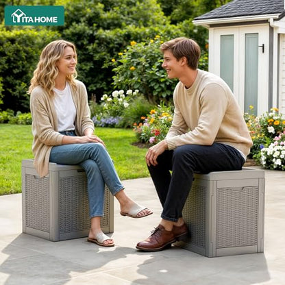 YITAHOME 32 Gallon Deck Box - color: Brown, size: 32 Gallon