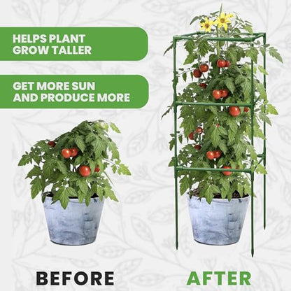 1 Pack 41" Square Tomato Cages for Garden - Large Tomato Trellis Stakes - size: 1 Pack, 41 Inches
