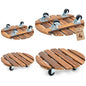 Bamworld Plant Caddy 12 Inch with Locking Wheels 4 Pack - size: 12inch-Round-4 pack