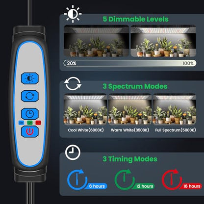 Garpsen Grow Lights for Indoor Plants, 6000K, for Seed Starting, 4Panels - size: 4Panels