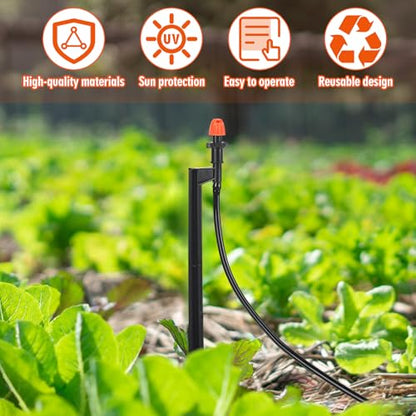Geelin 25 Pcs 360 Degree Drip Irrigation Emitters, 12" Stake Sprayers - style: 360 Degree