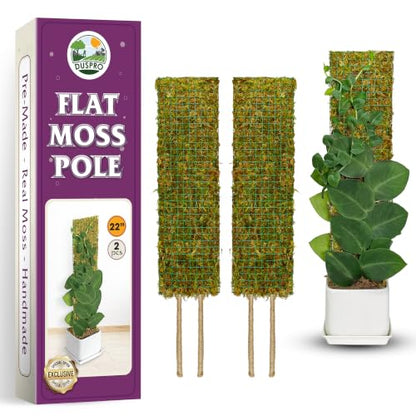 DUSPRO 2 Pack 22" Flat Mesh Moss Poles, Pre-Made & Easy to Set Up - color: Flat Moss Pole