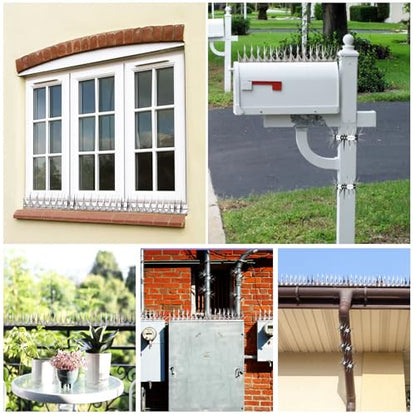 Bird Spikes 65 FT Anti Climb Spikes Stainless Steel Bird Squirrel Deterrent - size: 65 FT