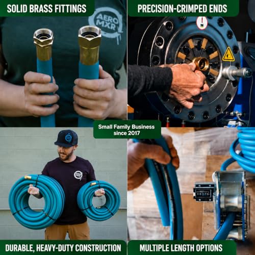 Aeromixer THE HOSE 1 Inch Garden Hose 25 Ft w/Adapter Set for 3/4 Spigots - size: 1" x 25', style: 1 Pack