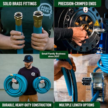Aeromixer THE HOSE 1 Inch Garden Hose 25 Ft w/Adapter Set for 3/4 Spigots - size: 1" x 25', style: 1 Pack
