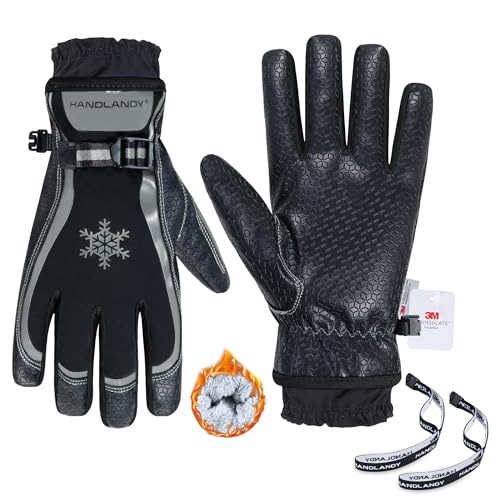 HANDLANDY HLDD Winter Work Gloves for Women, Insulated Thermal Working Gloves Touchscreen Warm Gardening Glove - color: Balck, size: Large