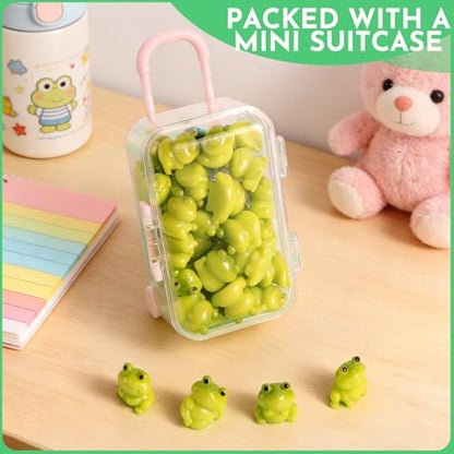 36pcs Mini Resin Frogs with Mini Suitcase Fairy Garden Accessory - size: Mini Frog