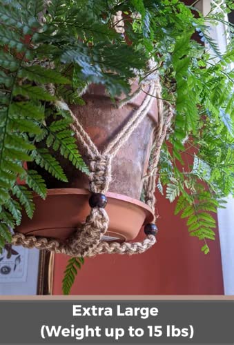 Macrame Plant Hanger Large for 12 inch Pot, Large Plant Hanger - color: Brown
