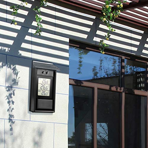 Min Max Thermometer, LCD Digital Wall Mount Greenhouse Temperature - color: Black
