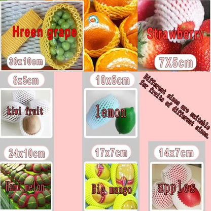Markeny Fruit Protection Mesh Bags Transport Packing Vegetable Fruit Fragile Items Dedicated Fruit Mesh Bags for Large Supermarkets, Fruit Shops (50PCS Yellow-10x6cm) - size: 50PCS Yellow-10x6cm