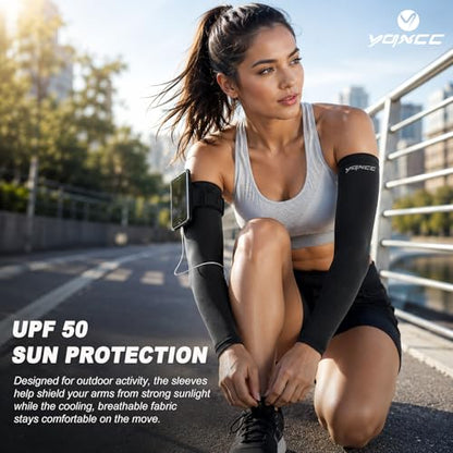 YQXCC 6 Pairs Arm Sleeves UV Sun Protection Sport Compression for Men Women - color: 2 Pairs Black/ 2 Pairs White/ 2 Pairs Orange