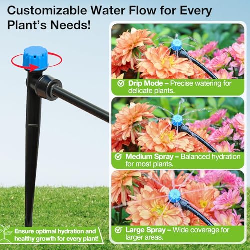 MIXC 80Pcs Drip Irrigation Emitters, Quick Push-to-Fit Connect Drip Stream - size: Drip Emitter Stream (80Pcs)