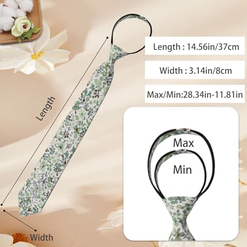 Pre Tied Floral Ties for Men Cotton Zipper Tie Colorful Necktie - color: Style-08