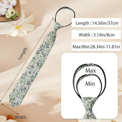 Pre Tied Floral Ties for Men Cotton Zipper Tie Colorful Necktie - color: Style-08