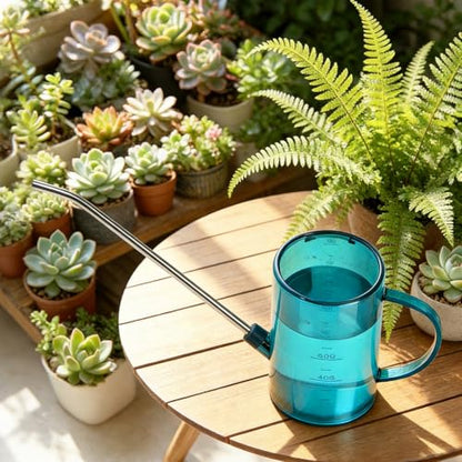 Hand Plastic Watering Can - with Long Spout - 1/4 Gallon - 34 Oz - Blue - color: Blue