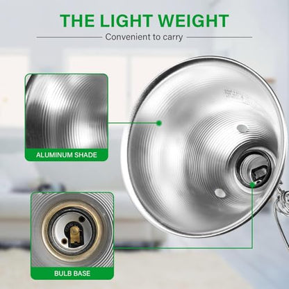 Simple Deluxe Clamp Light, 5.5 Inch Reflector, 2 Pack - color: Black Plastic Socket, size: 5.5 inch 2-Pack