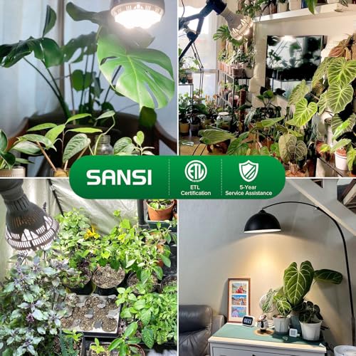 SANSI Grow Light Bulbs for Indoor Plants, 24W Full Spectrum 4000K Daylight