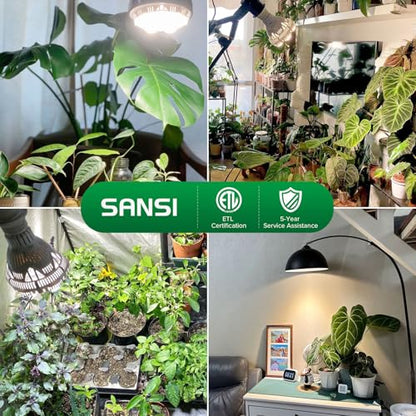 SANSI Grow Light Bulbs for Indoor Plants, 24W Full Spectrum 4000K Daylight