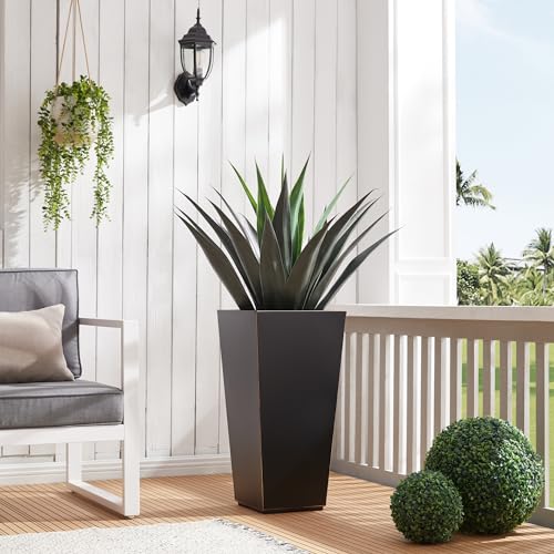 26" Heavy-duty Metallic Taper Planter Set of 2 for Outdoor Indoor Plants