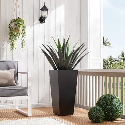 26" Heavy-duty Metallic Taper Planter Set of 2 for Outdoor Indoor Plants