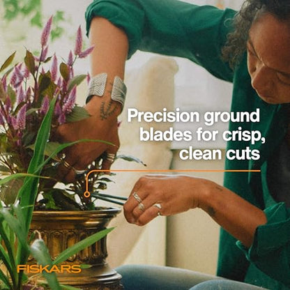 Fiskars 6" Plant Detailer Snips & Holder, Precision Indoor Gardening Tool - size: Detail Snipper
