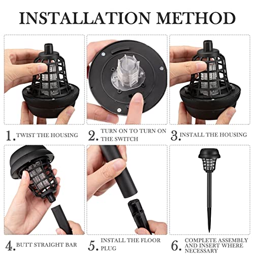 Qualirey 4 Bug Zapper, Plastic,Retro Black Exterior,Purple, White Light - color: Retro Black Exterior,Purple, White Light