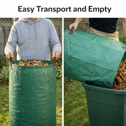 Gardzen 3 Pack 80 Gallon Garden Waste Bags Reusable Heavy Duty - size: 80 Gallon - 3 Pack