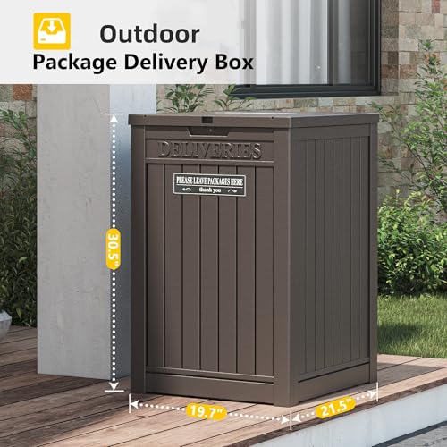 Package Delivery Box for Outside, Brown - color: Brown