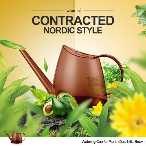 Small Indoor Plant Watering Can Long Spout 1.4L Brown - color: Brown