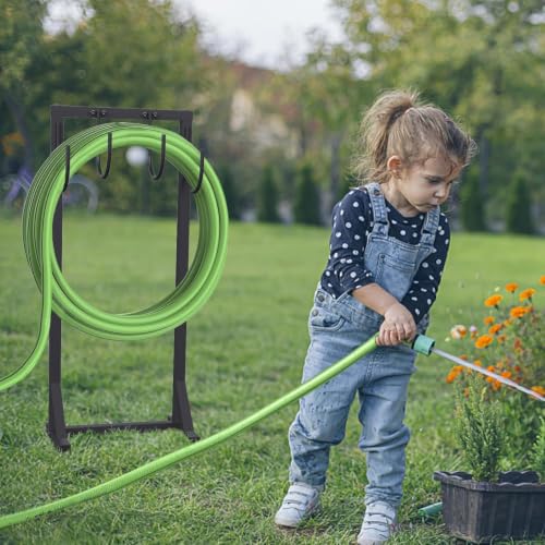 Garden Water Hose Holder for Outside Hose Stand Hanger Rack Freestanding - color: Black