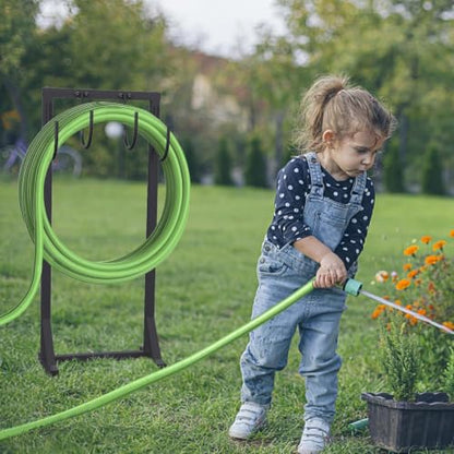 Garden Water Hose Holder for Outside Hose Stand Hanger Rack Freestanding - color: Black