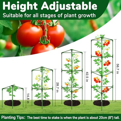 ZeeDix 4 Pack Heavy Duty Tomato Cages for Garden 57 Inch - size: 57"-4 Pack