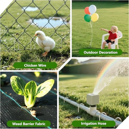 AAGUT U Shaped Garden Stakes 4 Inch, Galvanized Landscape Staples for Tube - size: 4" x 200 Pcs