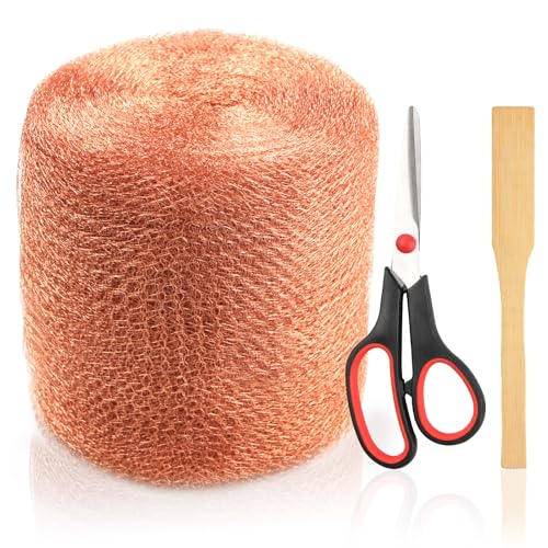 Copper Mesh Rodent Control, 5 in x 200 ft Proof Wire Screen Roll for Mice Rat Rodent, Bat & Snail, DIY Blocker Weep Hole Filler & Wool Mouse Trap - size: 5inx200ft