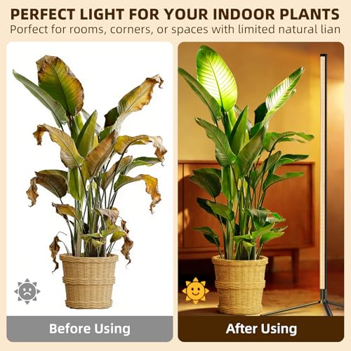 Standing Grow Light, 42W Full Spectrum Vertical, 4FT Timer, 2 Pack
